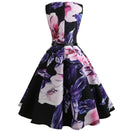 Vestido estampado sem mangas retrô