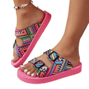 Sandálias plataforma femininas com fecho de velcro em cores combinando