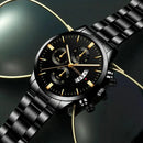 Relógio de Quartzo de Luxo em Aço Inoxidável para Homens, Relógios de Negócios da Moda para Homens, Reloj Hombre