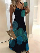 Vestido Nova moda sem mangas casual longo retrô 3D com textura confortável vestido respirável