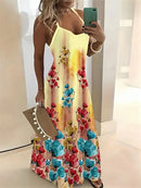 Vestido Nova moda sem mangas casual longo retrô 3D com textura confortável vestido respirável