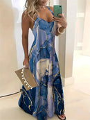Vestido Nova moda sem mangas casual longo retrô 3D com textura confortável vestido respirável
