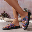 Sandálias plataforma femininas com fecho de velcro em cores combinando